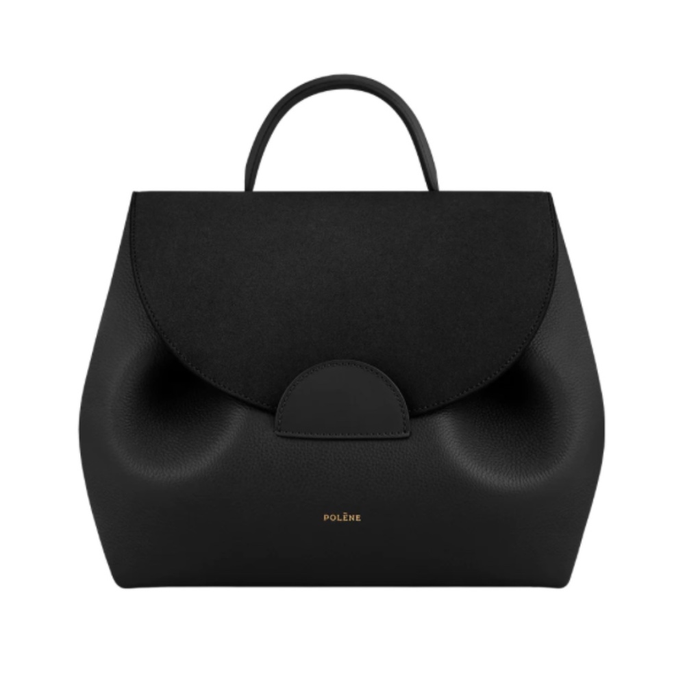 Polene  Paris Numero Un Bag Black Leather Suede